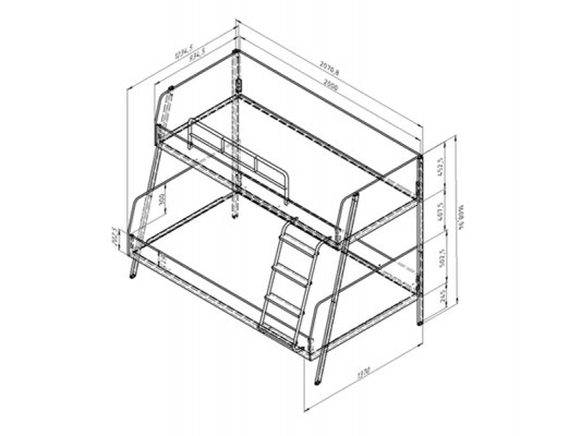 Кровать двухъярусная Дельта Лофт 20.02.04 4
